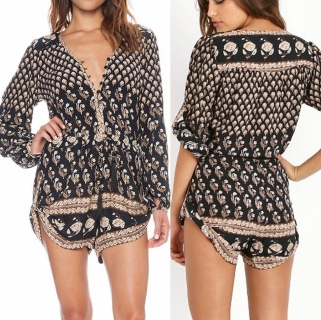 Spell & the Gypsy Bohemian Royale Playsuit Romper XS Boho Resort Festival Beach