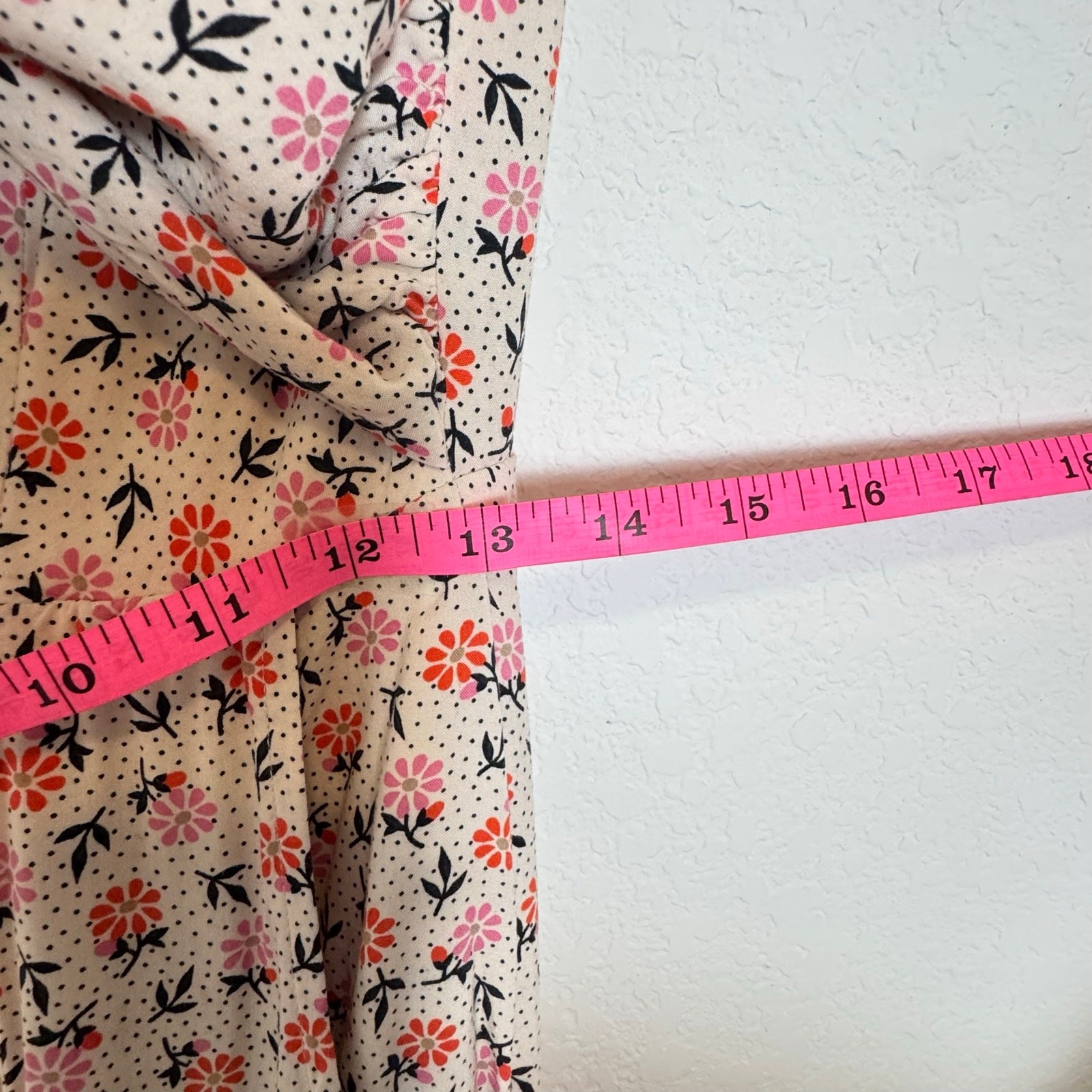 Capulet White & Pink Floral Tie Front Lined Wide Legged V Neck Jumpsuit, S