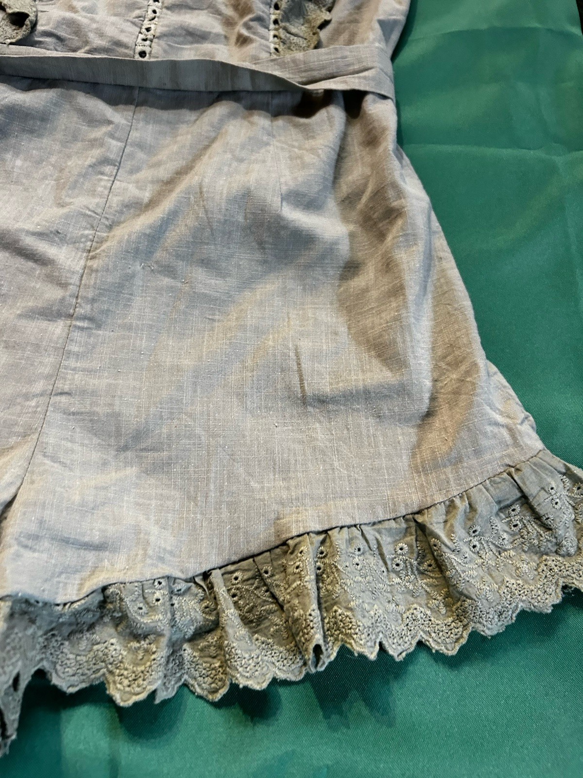 Ruffle Romper Juniors Medium 100% Cotton Forest Fairy Boho Festival Cottage Sage