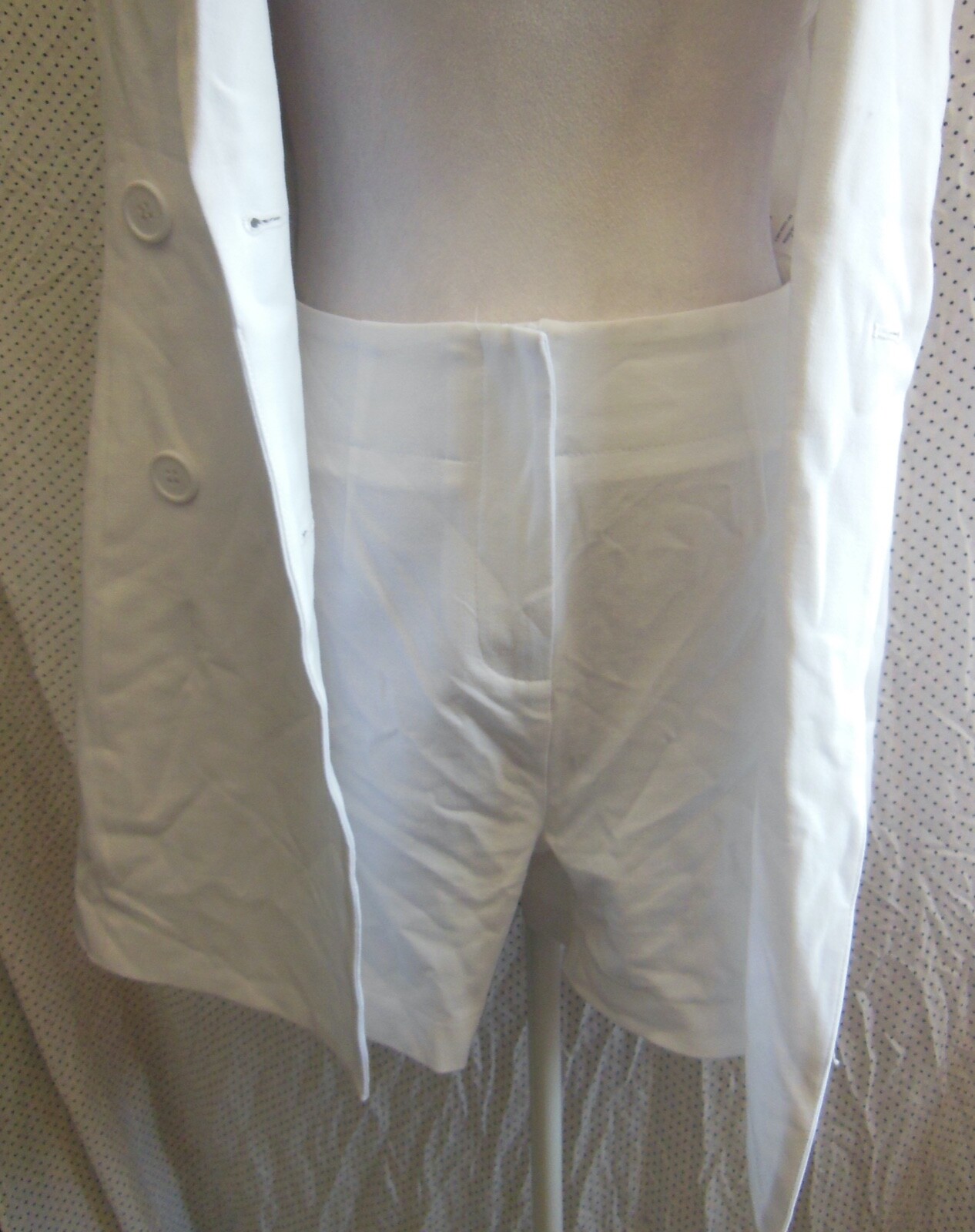 NEW HALOGEN White SLEEVELESS Blazer BUTTON FRONT Short LAYERED ROMPER XXS