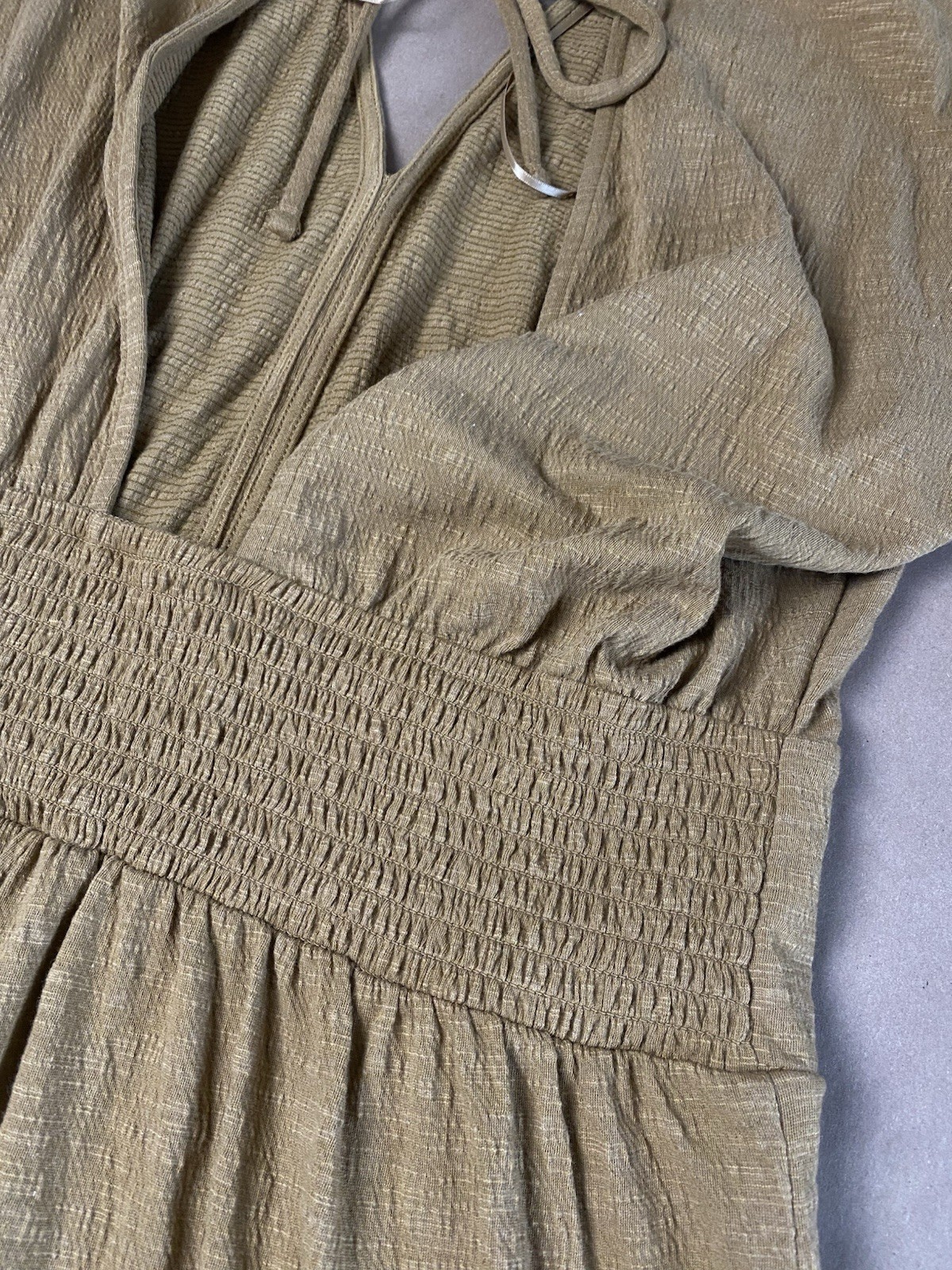 Nine West L Large Alder Wood Brown V-Neck Short Sleeve Casual Romper
