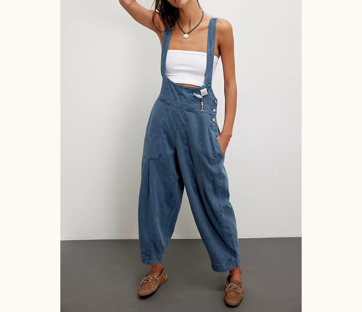 Free People We The Free Felix Tapered Overalls Jumpsuit Dress Pinafore M 288075