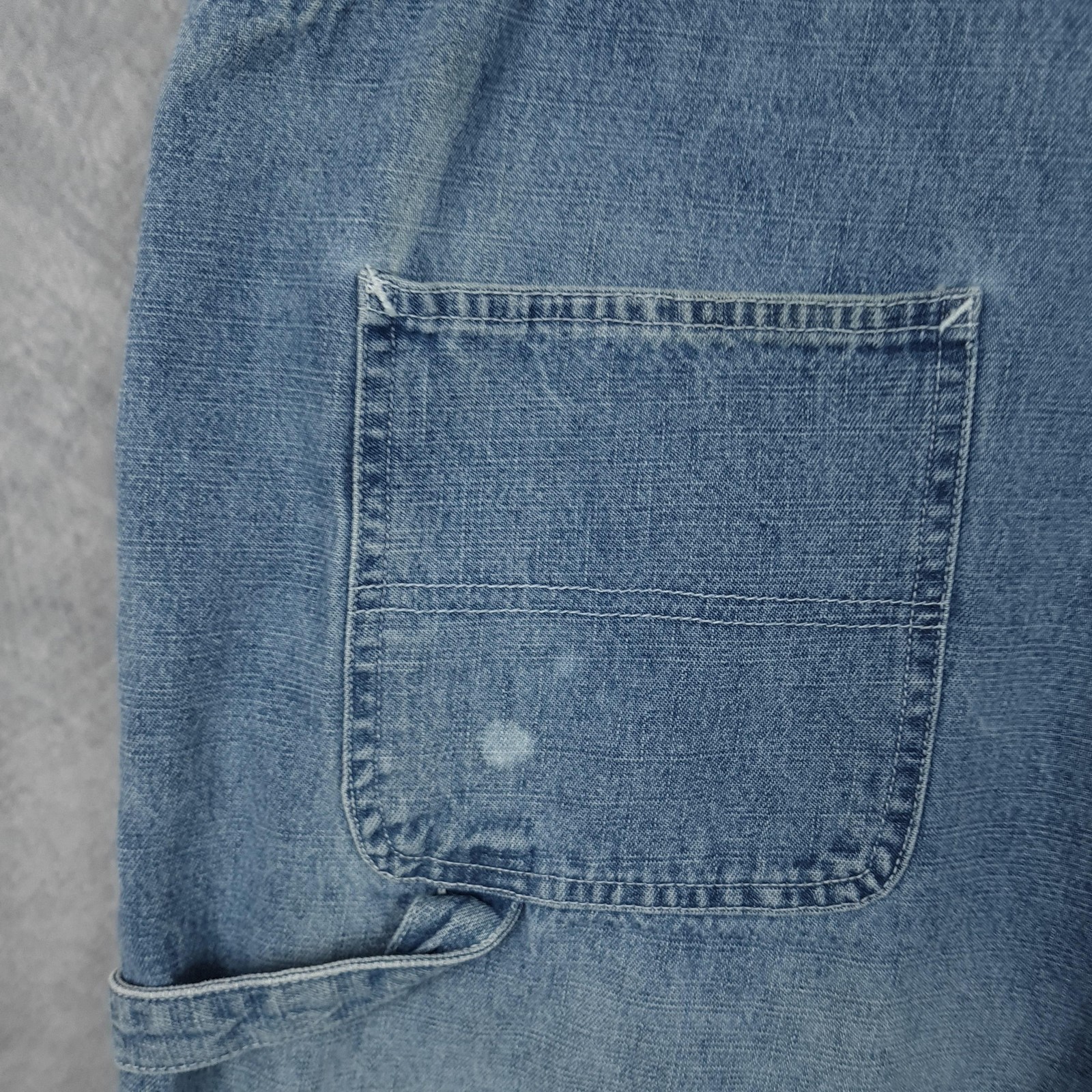 Disney Overalls Womens XL Blue Denim Bib Mickey USA Flag Embroidered Shortalls
