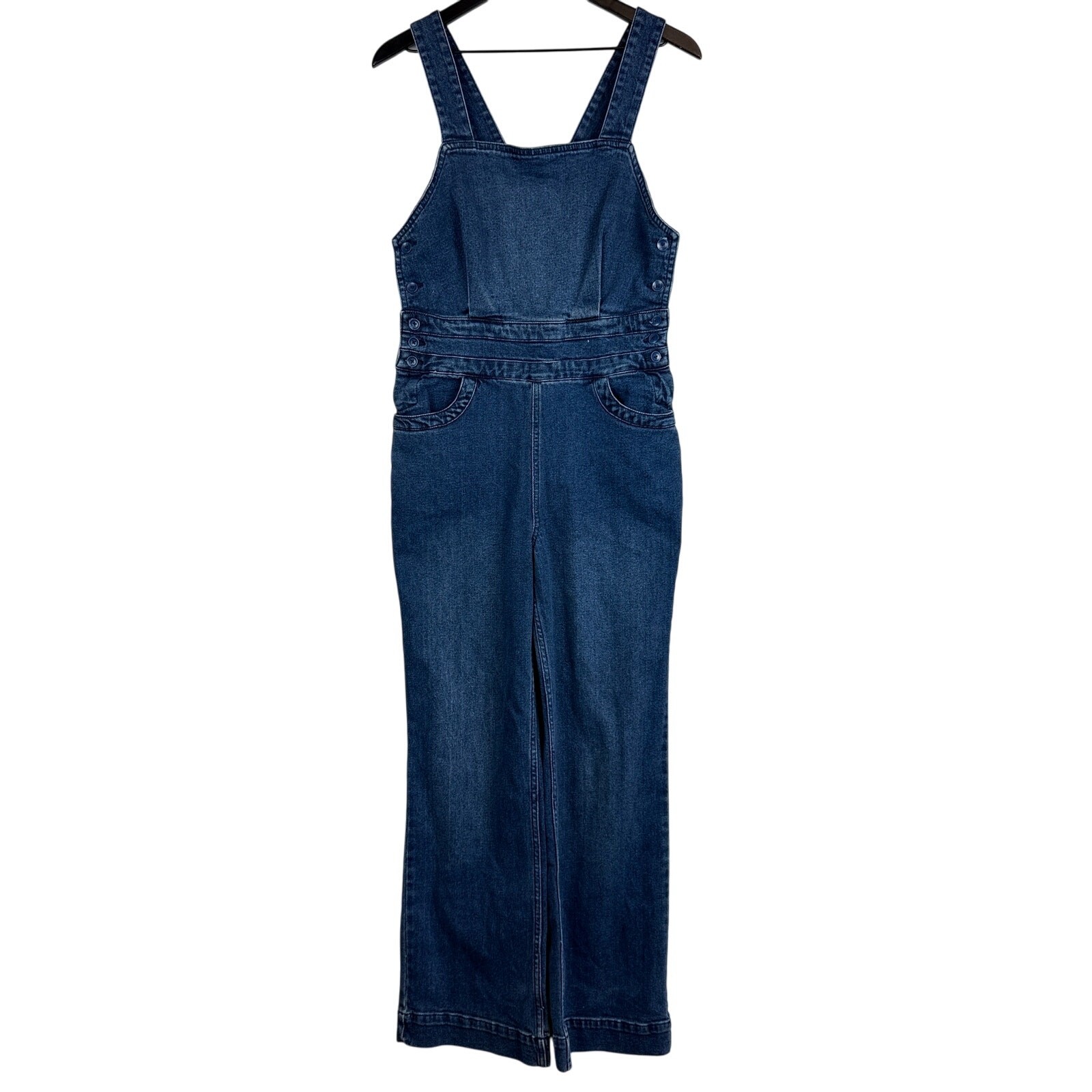 NWT Faherty Avenue Jumpsuit Denim Dark Indigo Wash $178 Womens – M