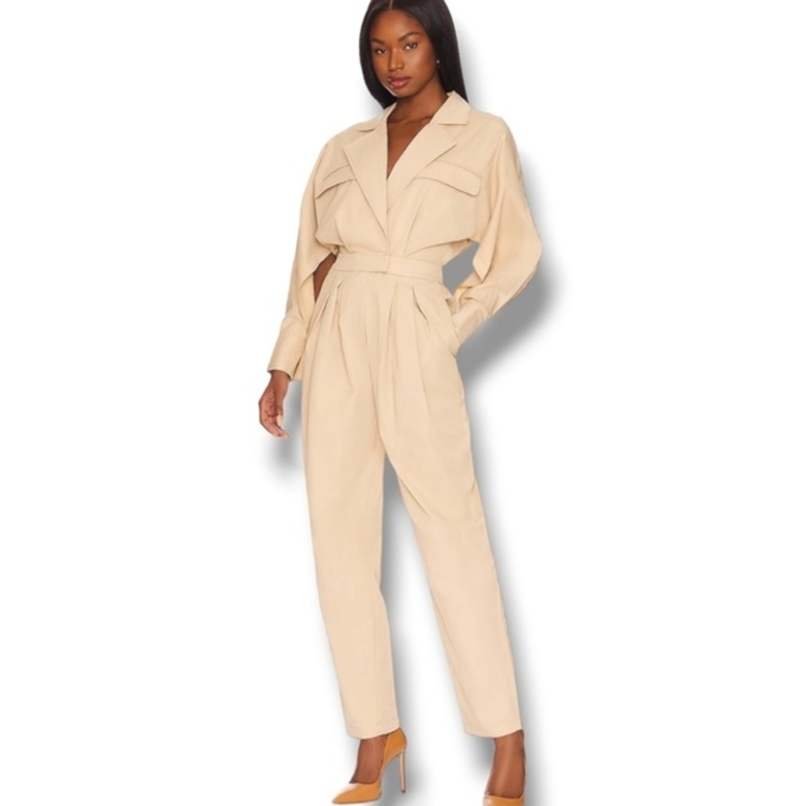 L’Academie Revolve Piper Jumpsuit in Khaki Size Small