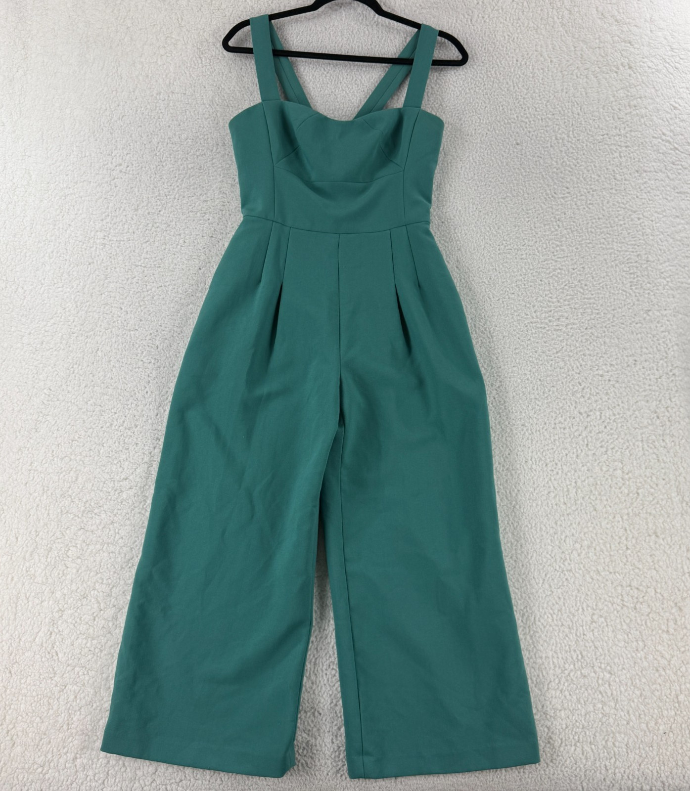 Gal Meets Glam Jumpsuit Womens 2 Green Sleeveless Sweetheart Cropped Casual