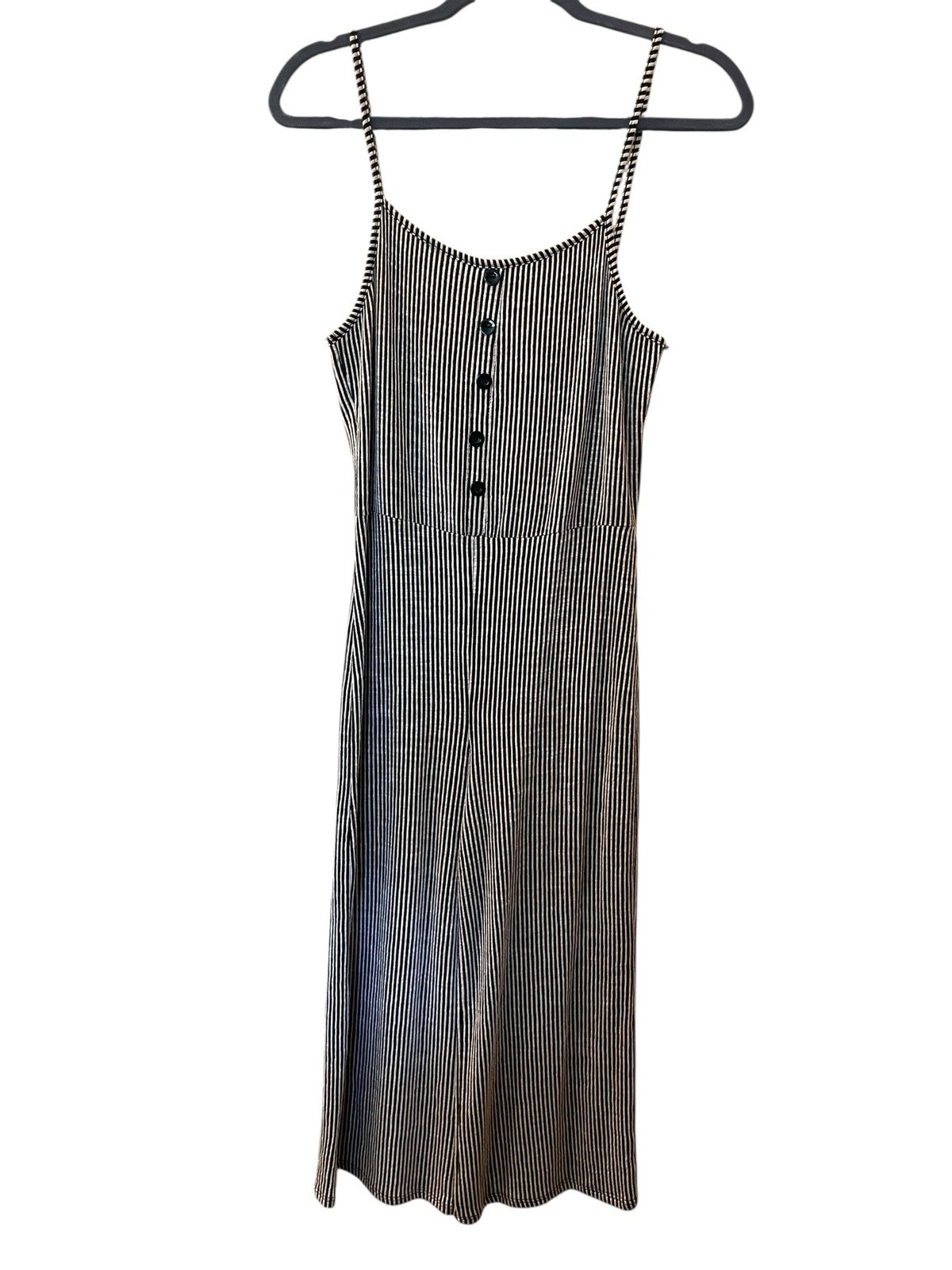 Caution To The Wind Women’s Black White Stripe Sleeveless Romper Size: Medium