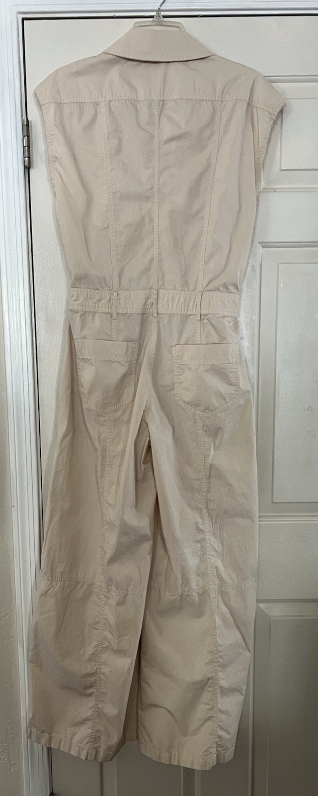 Zara sleeveless utility jumpsuit Ivory Color Size XS Wide Leg Bell
