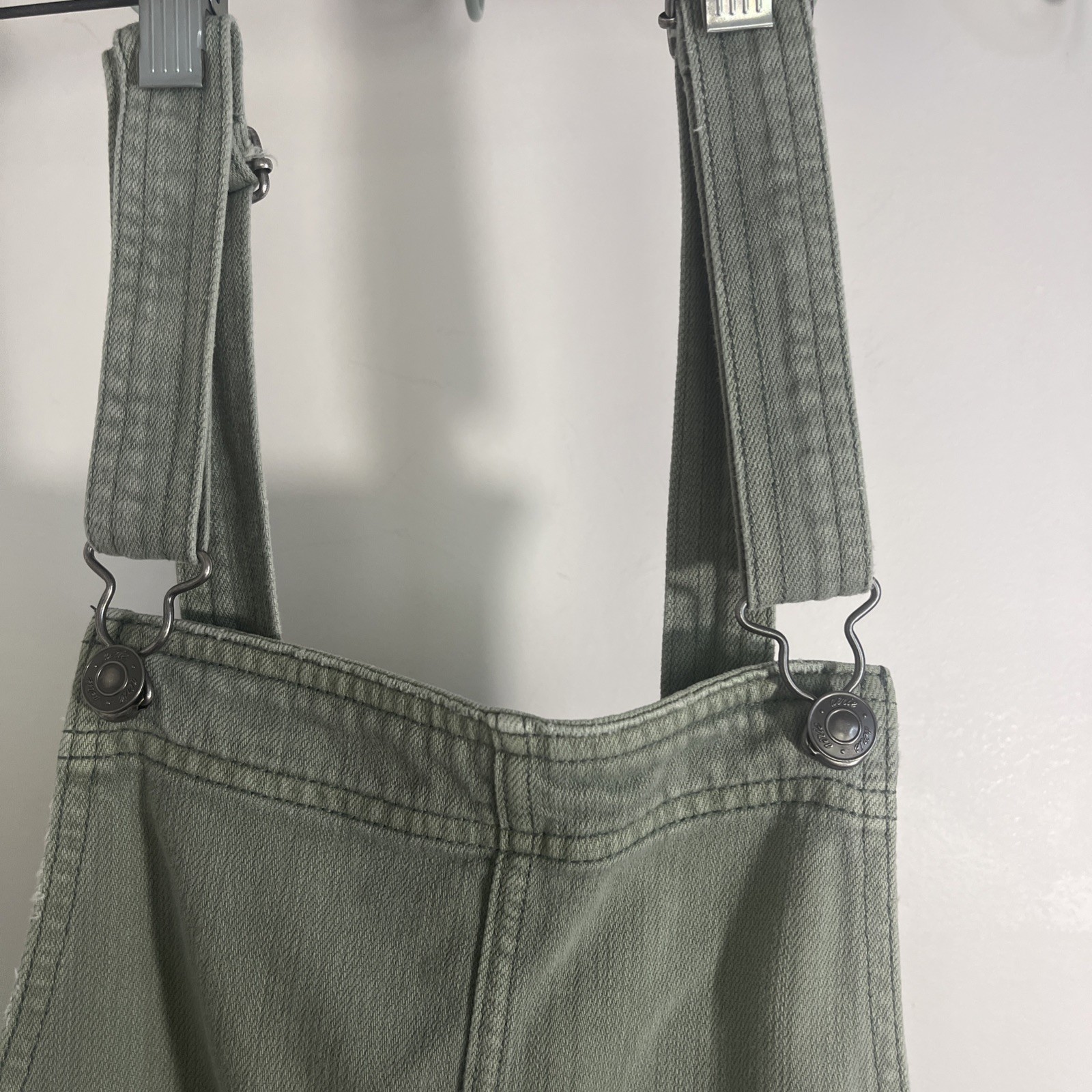 Aerie Green Cotton Overalls Sz XS/TP Jumpsuit Straight Leg Boho Women’s Garden