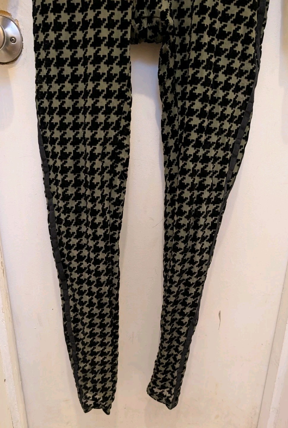 Adidas Ivy Park Houndstooth Catsuit XS Long Sleeve Sheer Mesh Sexy