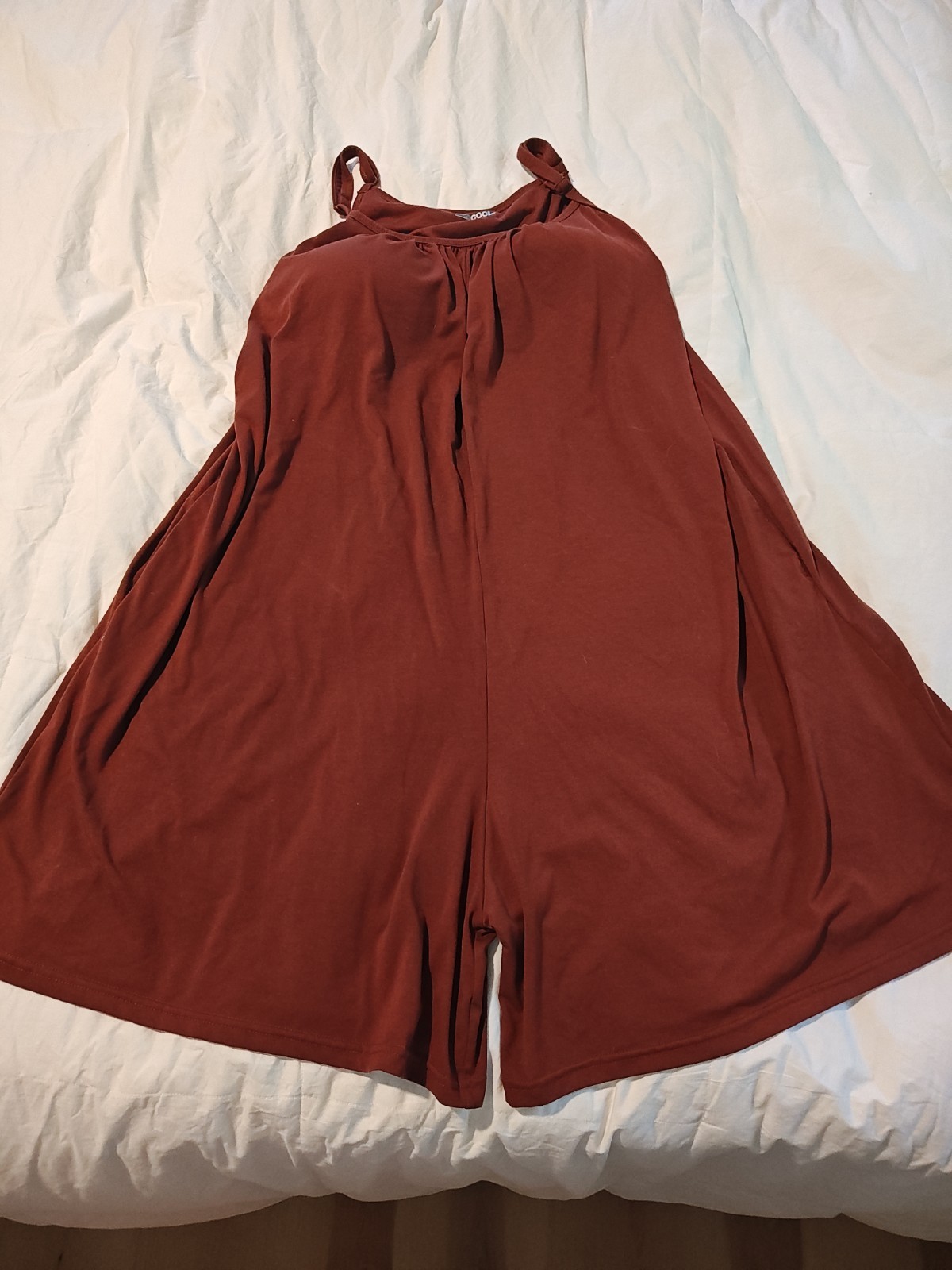 32 Degrees Cool Womens X Large Rust Sleeveless Romper Shorts Built In Bra