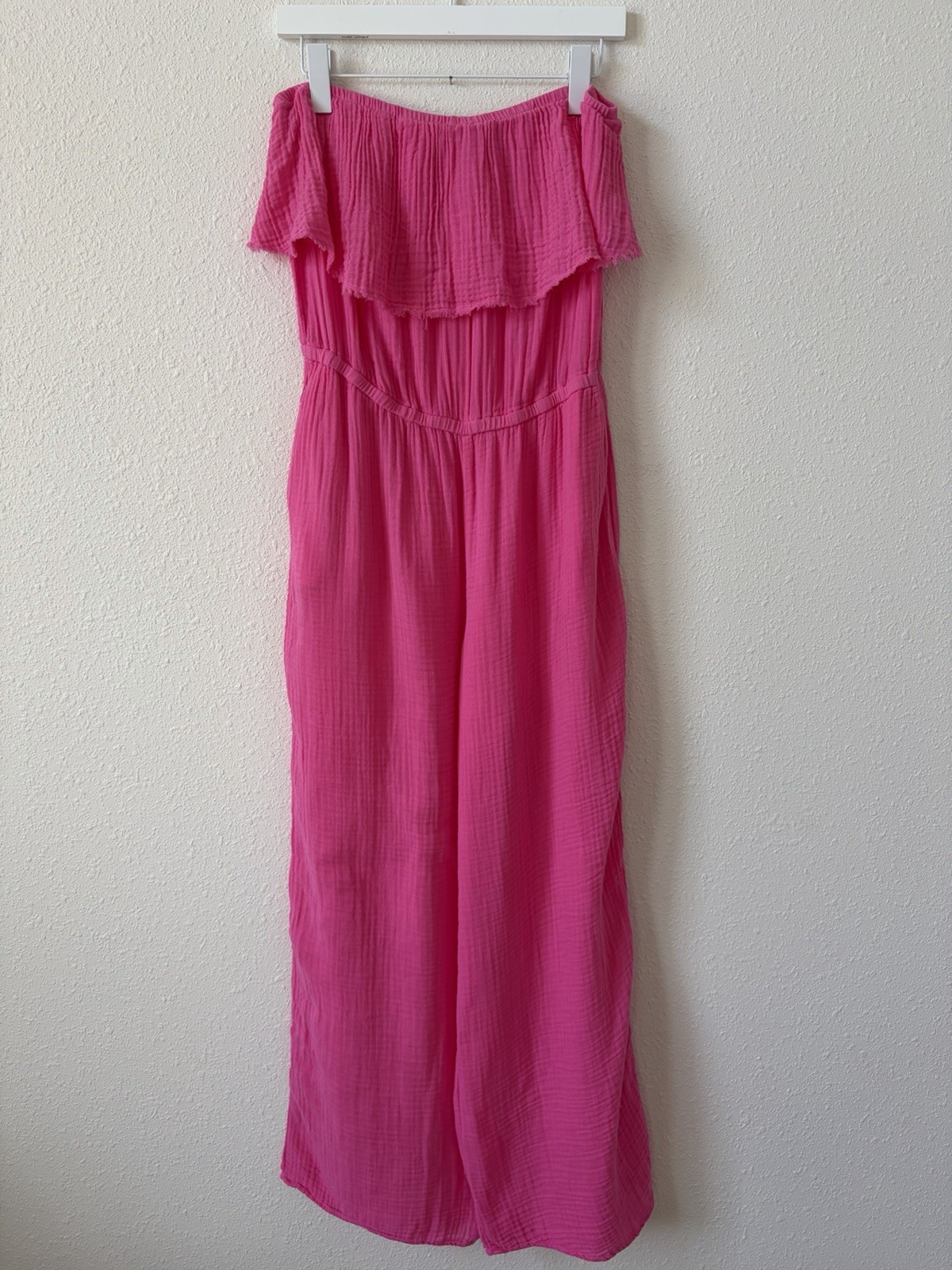 Michael Stars Riya Jumpsuit Azalea Size Large Gauze Bohemian Colorful Coastal
