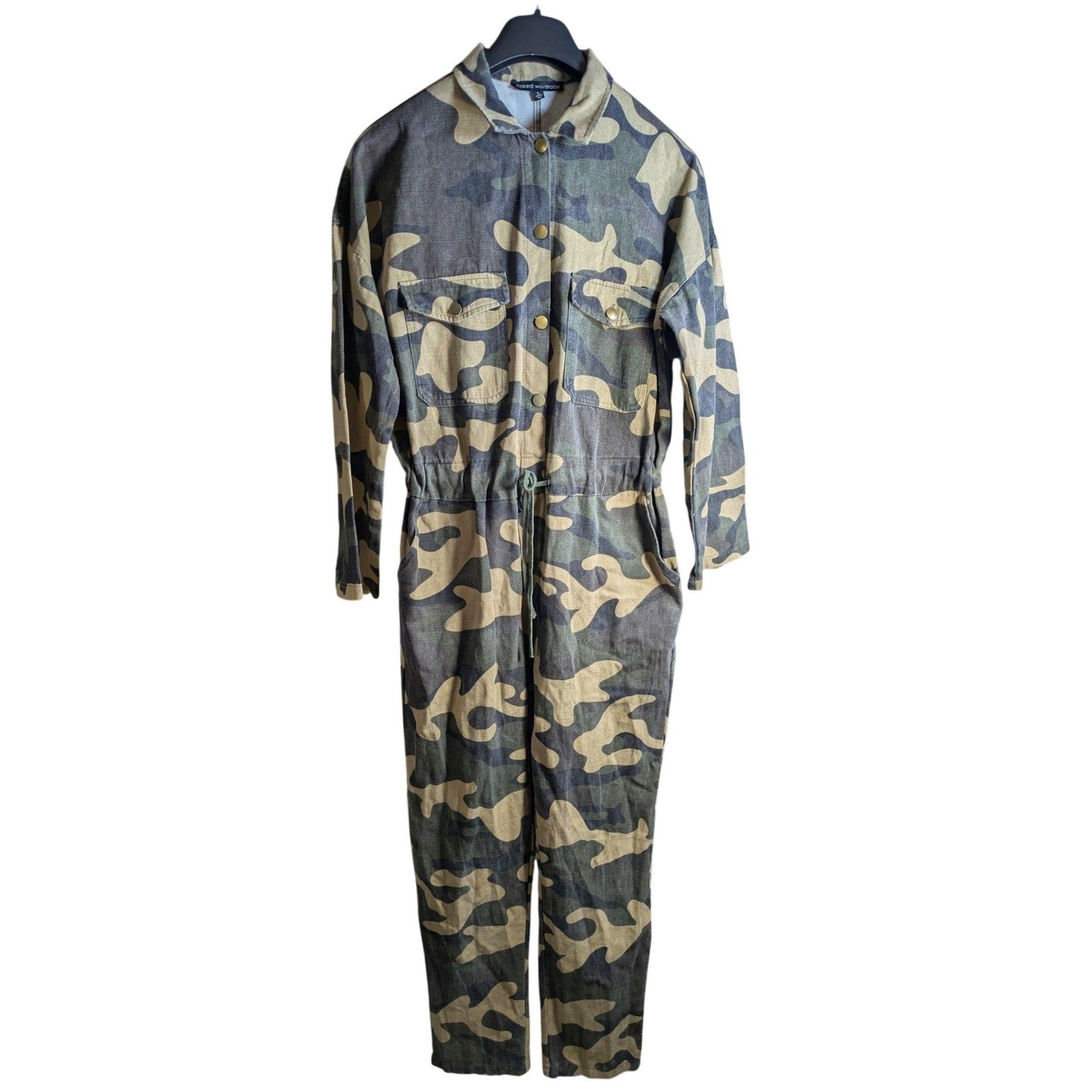 Naked Wardrobe Flight Suit Large Romper Jumpsuit Streetwear Utility Army Camo