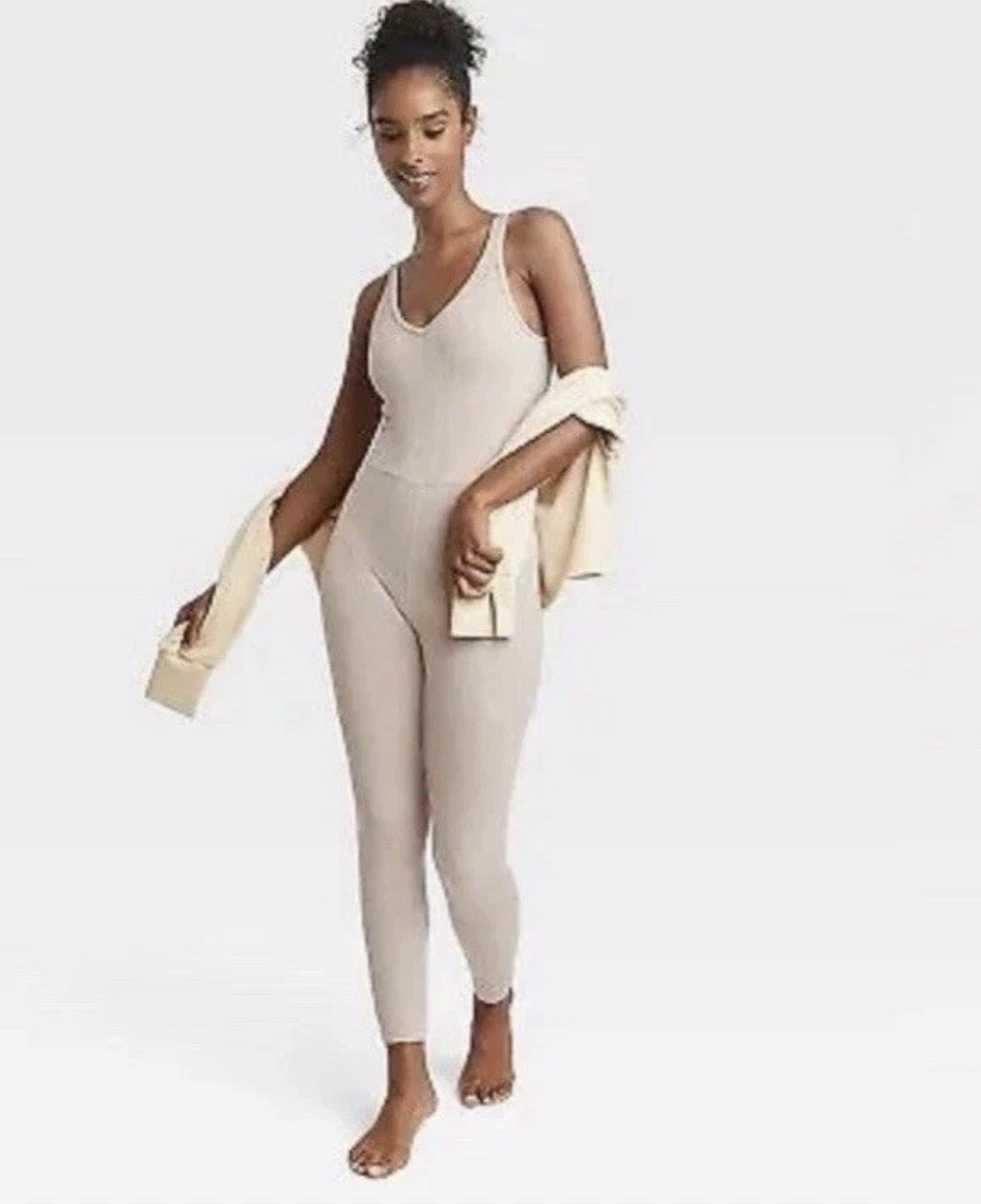 JoyLab Women’s Seamless Textured V-Neck Stretch Bodysuit XS