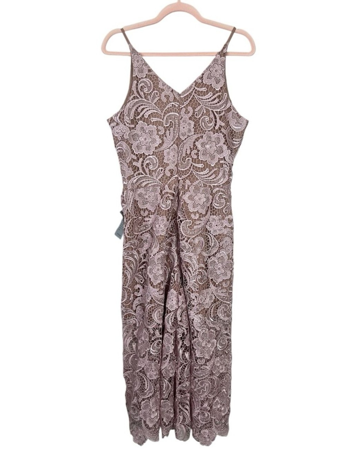Dress the Population NWT Rose Lace Cropped Wide Leg Jumpsuit Large