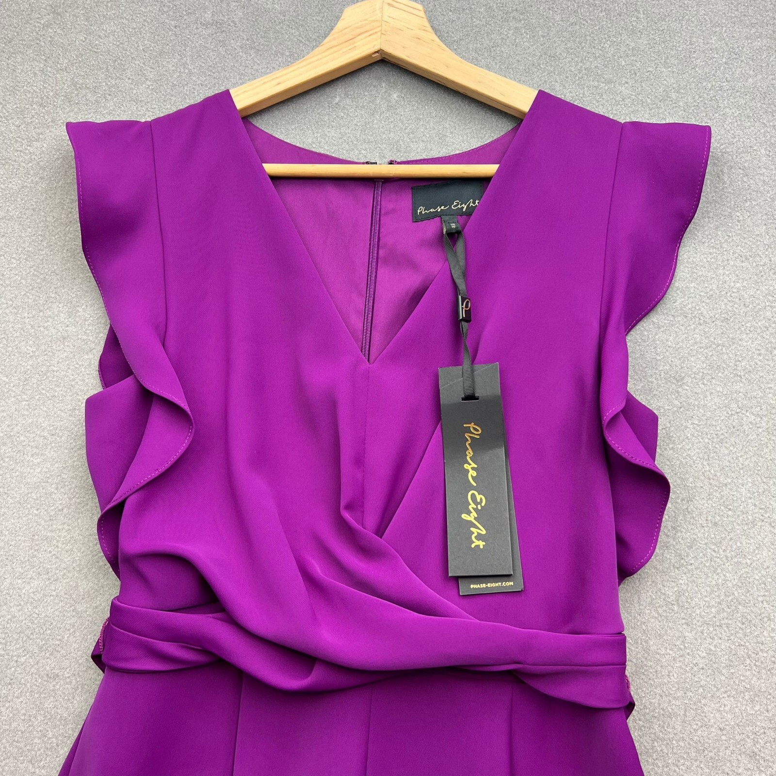 PHASE EIGHT Jumpsuit Women UK 10 Ayla Magenta Ruffle Wrap RRP £139 SOLD OUT
