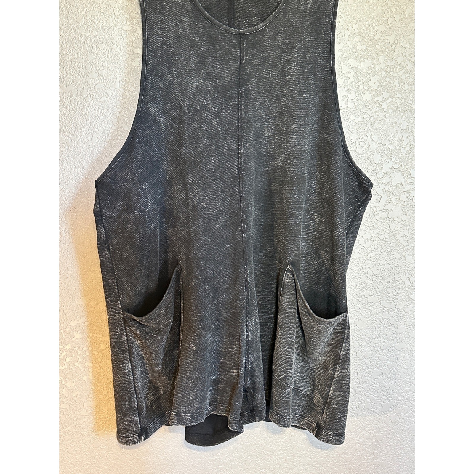 NWT Mono B Women 3XL Hooded Romper Gray Mineral Wash Cotton Boho Slouchy