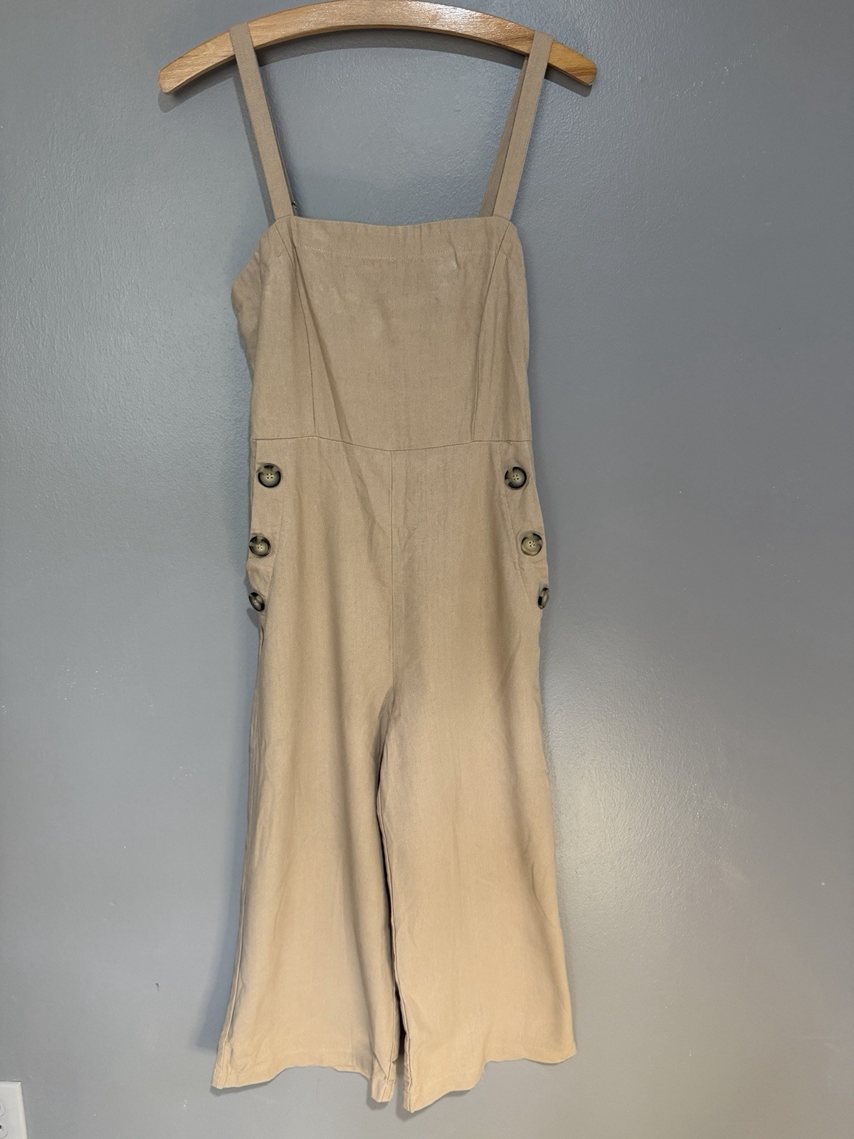 Timing Sleeveless Beige Jumpsuit Sz M