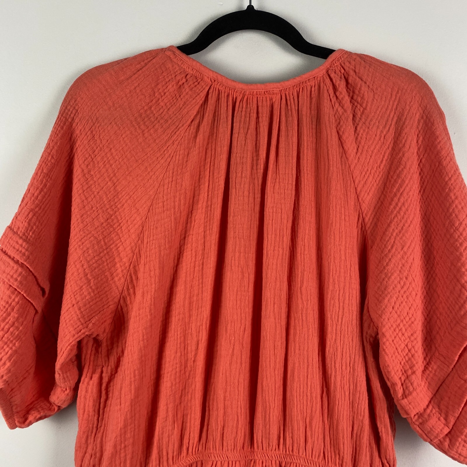 Knox Rose Guava Jelly Romper Size Large Gauzey Cotton Tie Neck