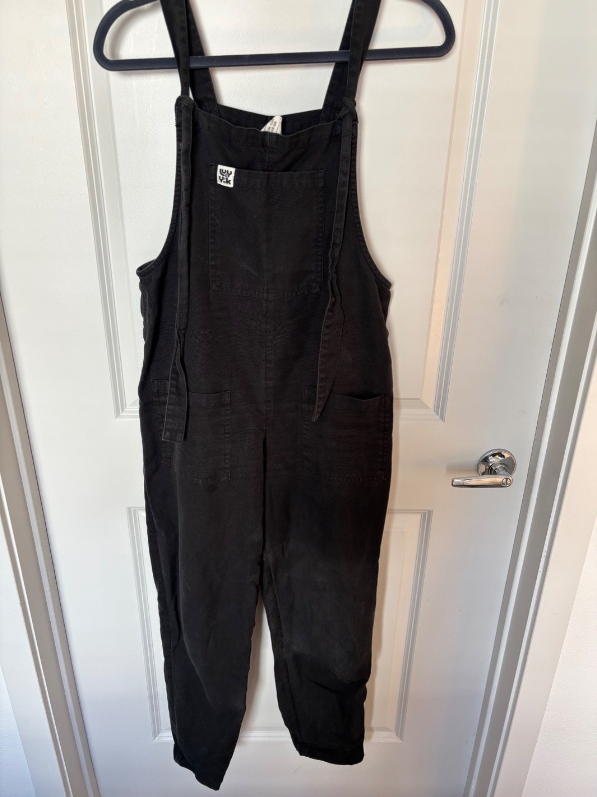 Lucy and Yak Original Dungaree, Black US 6 100% Organic Cotton