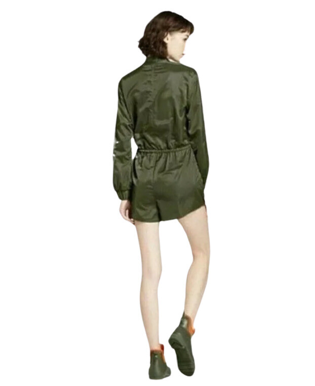 Hunter for Target Olive Green Long Sleeve Zip Up Romper Size Small