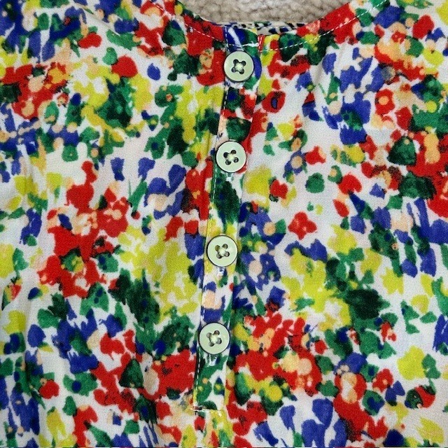 CAbi 5261 Floral Print Romper Sleeveless Drawstring Waist Casual Summer Size Med