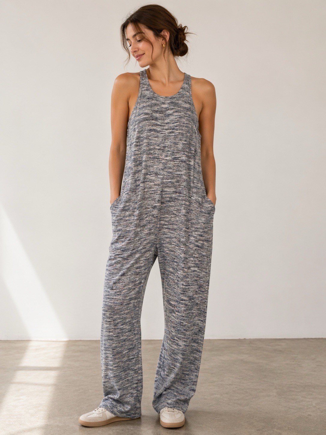 Aerie Women’s L Jumpsuit Tank /Pants Casual Loungewear Leisure Comfy Pockets