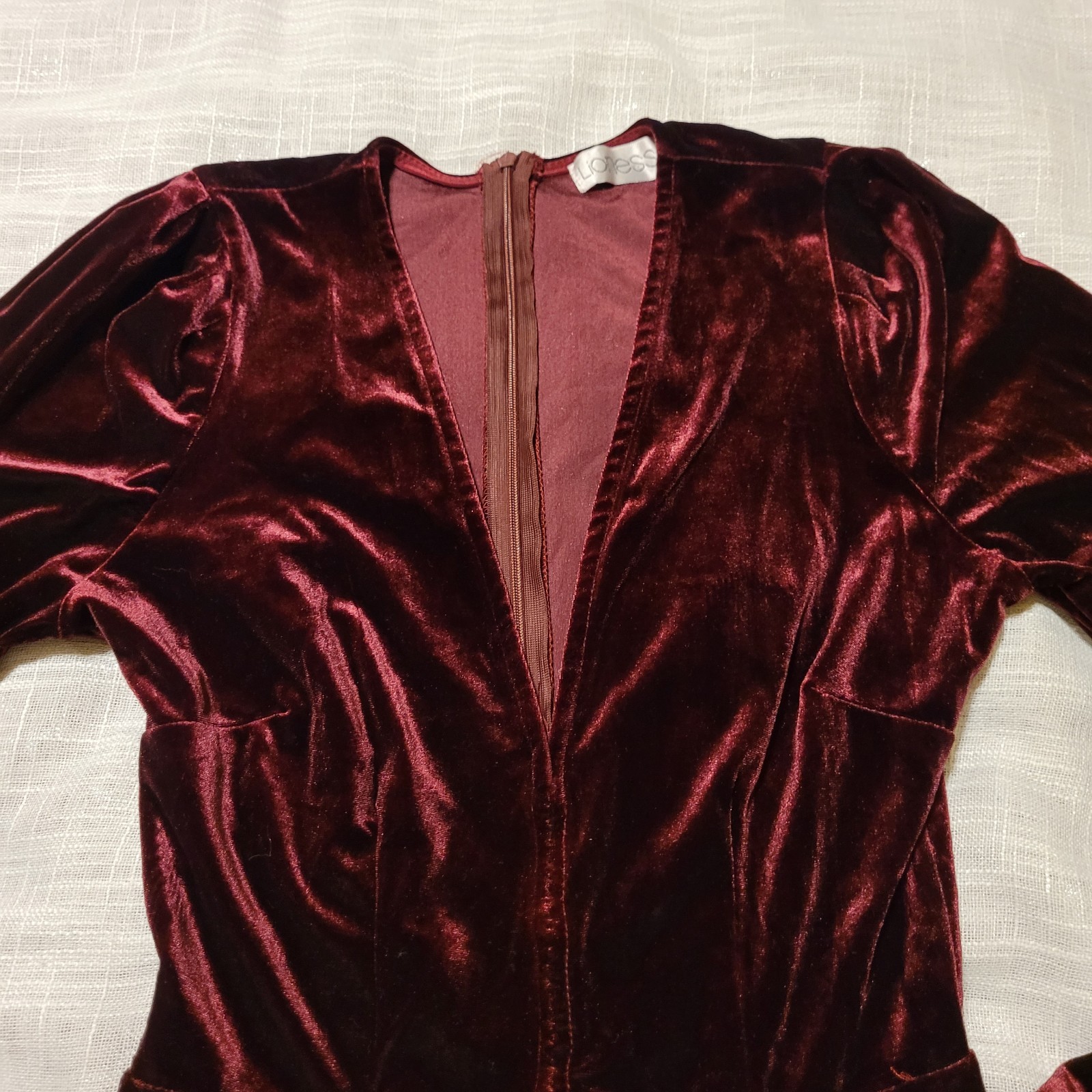 Womens Romper Shorts Size M Purple Burgundy Velvet Whimsigoth Plunge Stretch