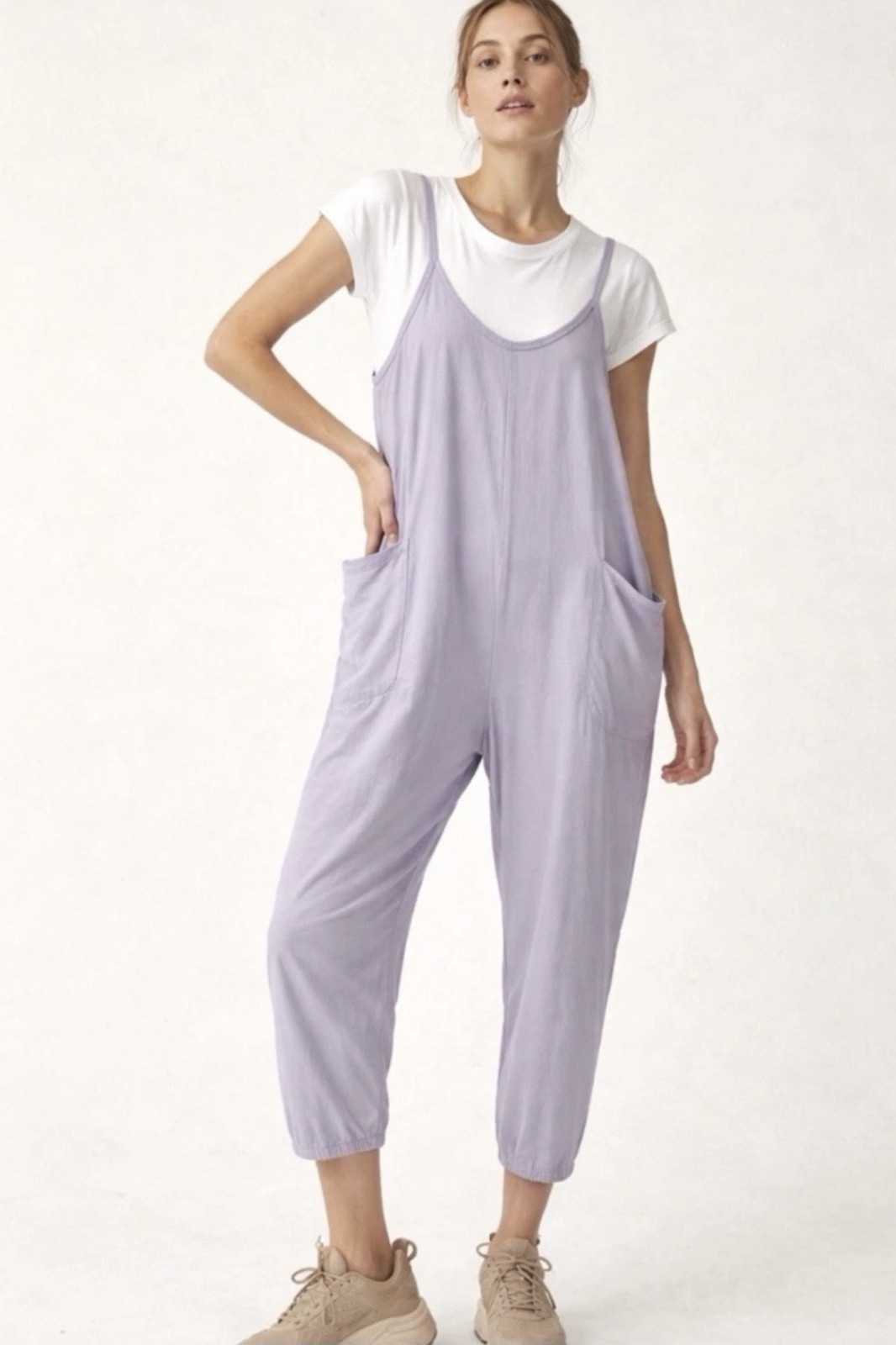Anthropologie Sundry Jumpsuit Medium Charcoal Gray Lightweight Jogger Pockets