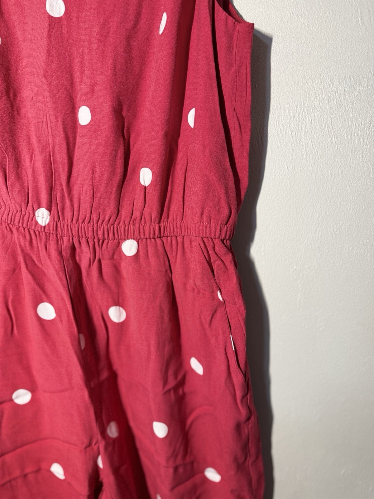 LOFT Sleeveless Jumpsuit Women’s Size Small Polka Dots Pockets Adjustable NWT