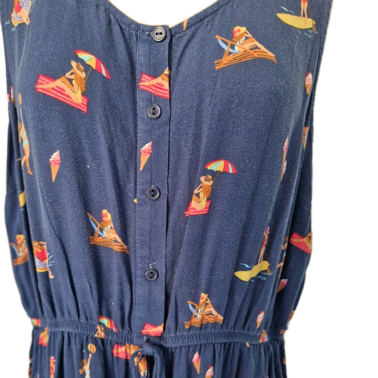 Women’s Beach Scene Blue Jumpsuit All In One Size 16R