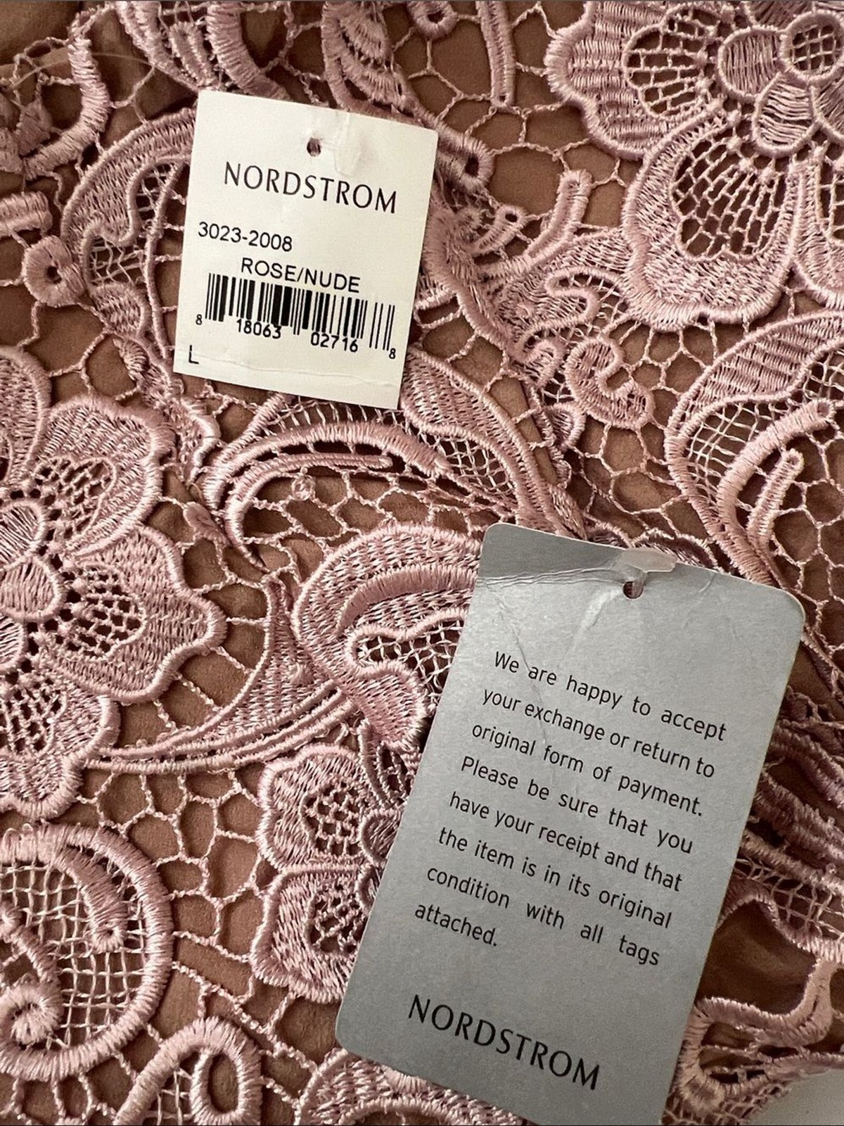 Dress the Population NWT Rose Lace Cropped Wide Leg Jumpsuit Large