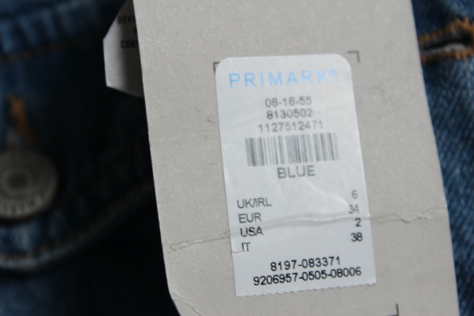 Primark Womens Denim Boilersuit – Black – Size 6 – NEW (k35)