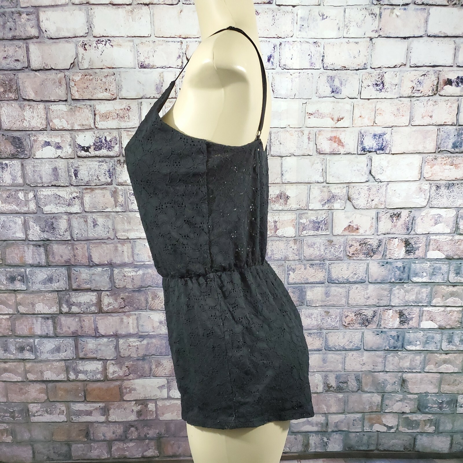 Women’s Jumpsuit One Piece Tank Short Pants Black Stretch Ambiance Junior Size M