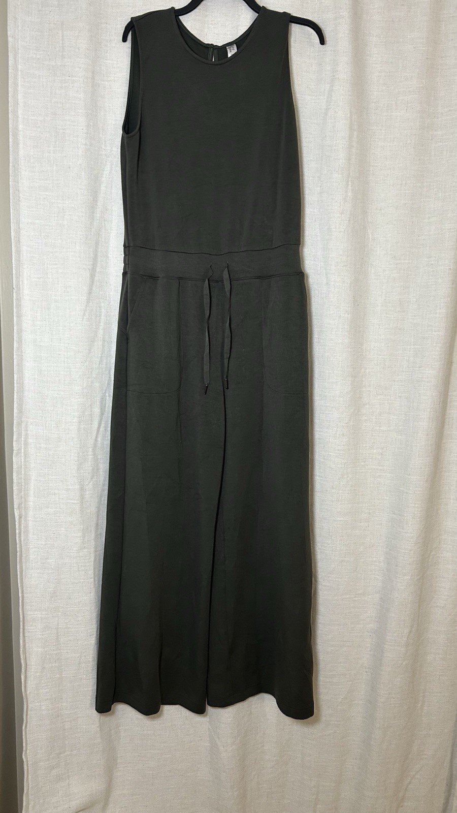 Spanx Airluxe Sleeveless Knit Green Jumpsuit Athleisure One Piece Size XL
