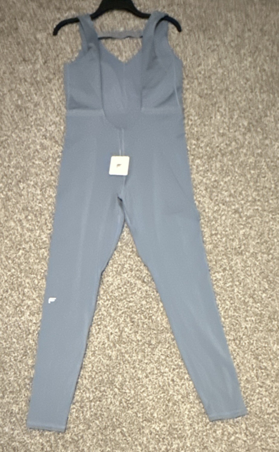 Fabletics Women’s Blue Sleeveless Jumpsuit Size L Activewear Stretch V-Neck