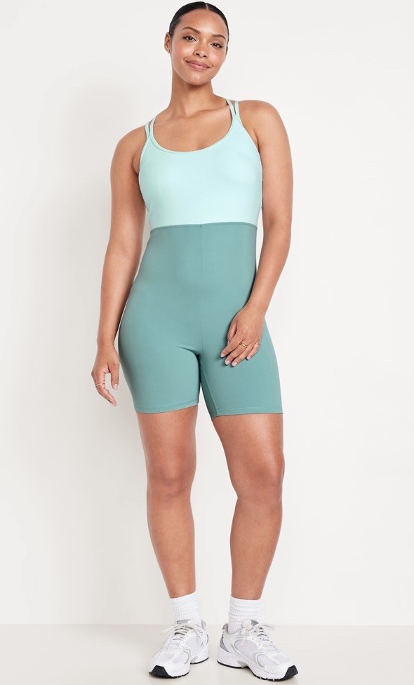 NWT Old Navy Women’s Active Bodysuit Color Blocked Mint Size Medium