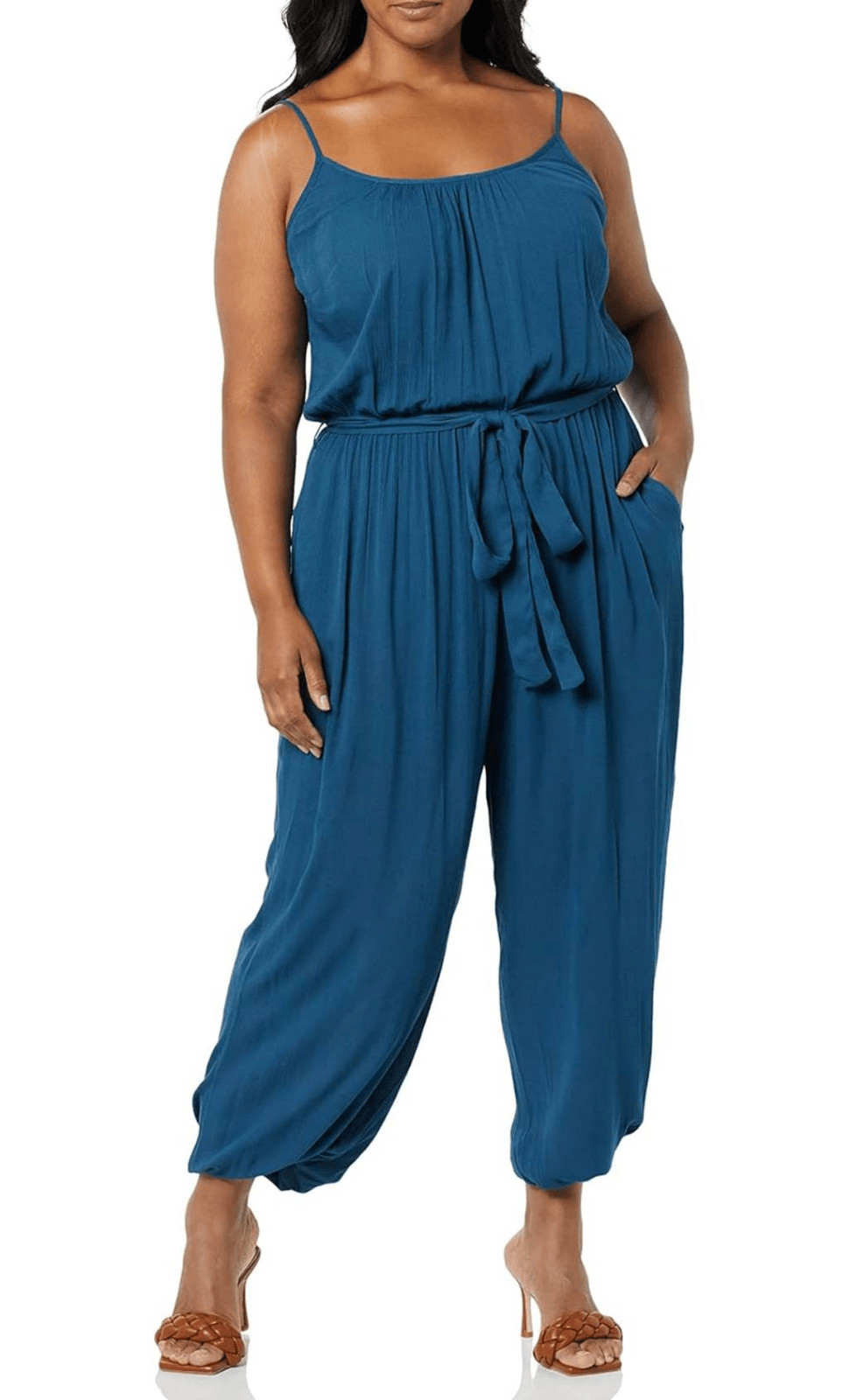 City Chic Jumpsuit Villa Capri Teal Romper Plus 18 1XL Pockets Belted