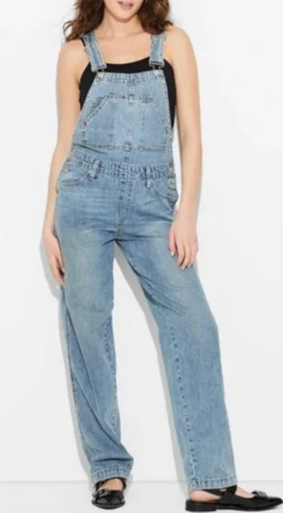 NEW Wild Fable Women’s Relaxed Baggy Overalls Medium Wash Size Medium