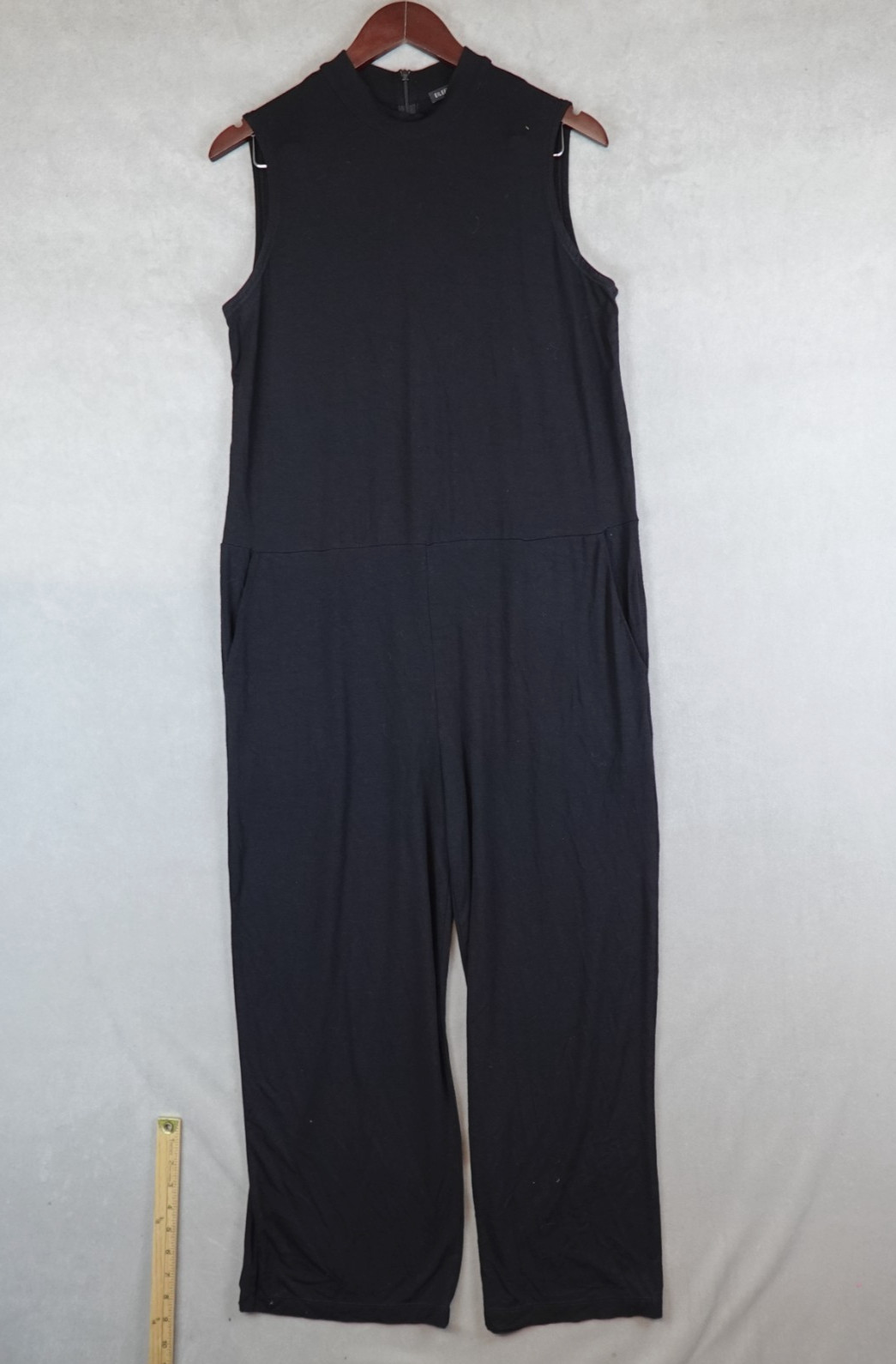 Eileen Fisher Jumpsuit Sleeveless Size Small Mock Neck Wide Legs Pockets