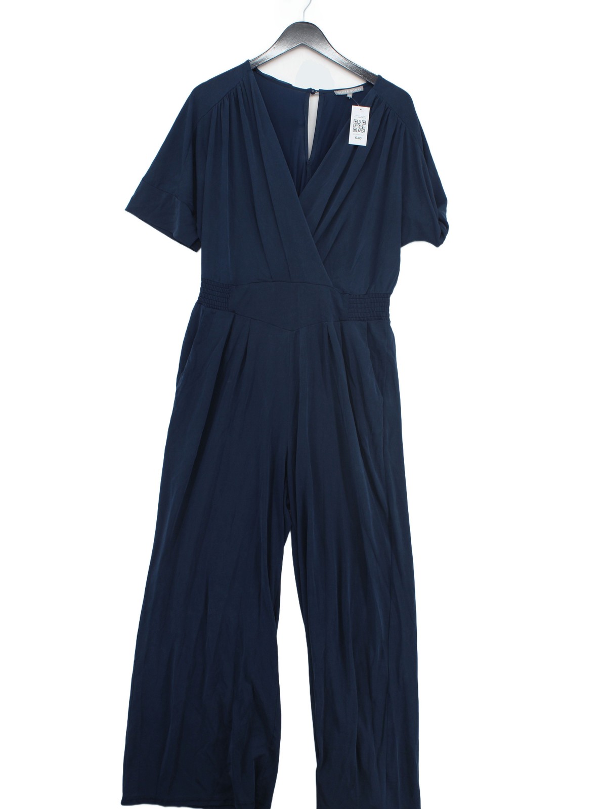 Oliver Bonas Women’s Jumpsuit UK 14 Blue Viscose with Polyester Jumpsuit