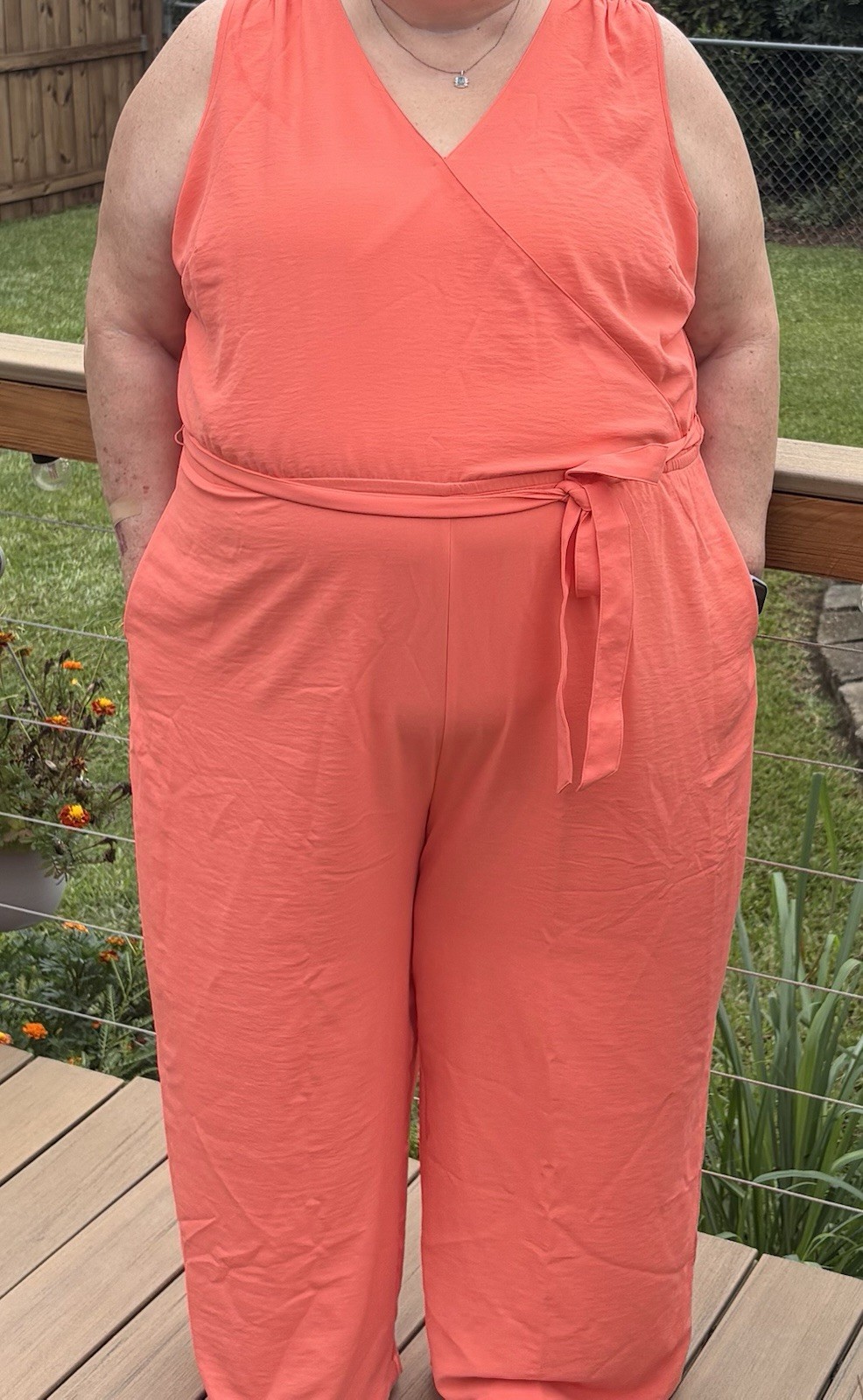 Beautiful Orange Sleeveless Jumpsuit Sz W26