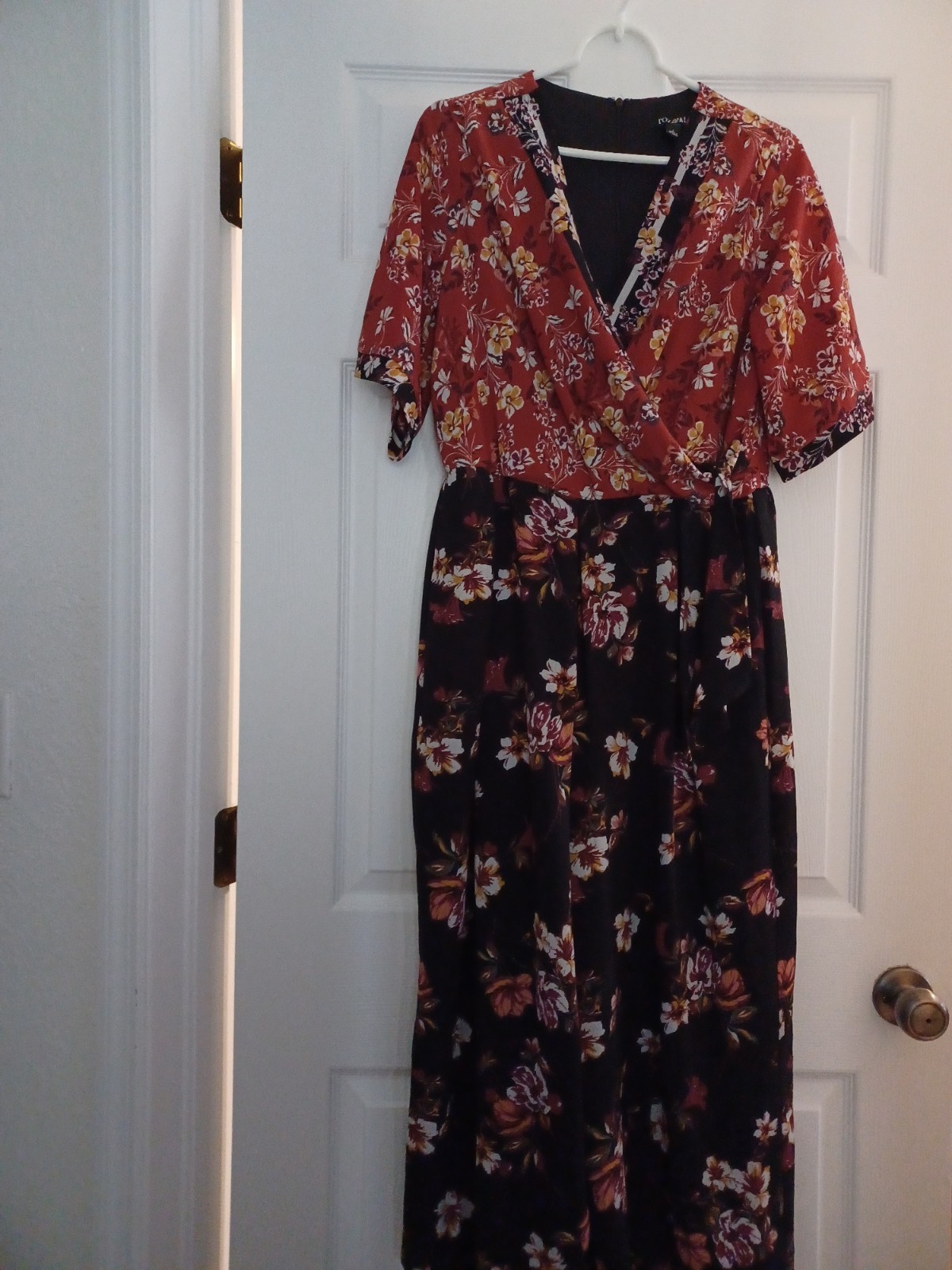 Roz & Ali Multicolor Floral Jumper Size L rear Zipper