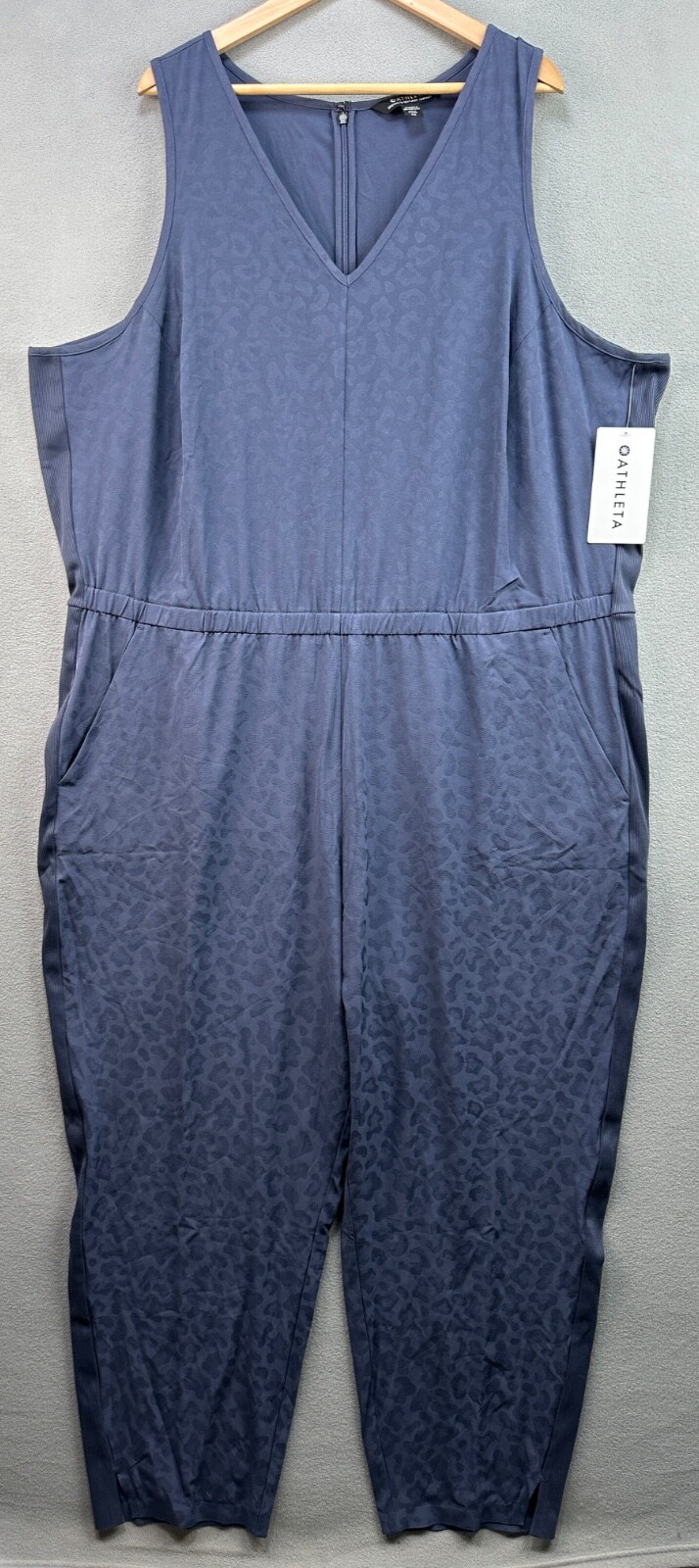 Athleta Jumpsuit 26 Brooklyn Textured Medieval Violet Purple 981034 Sleeveless