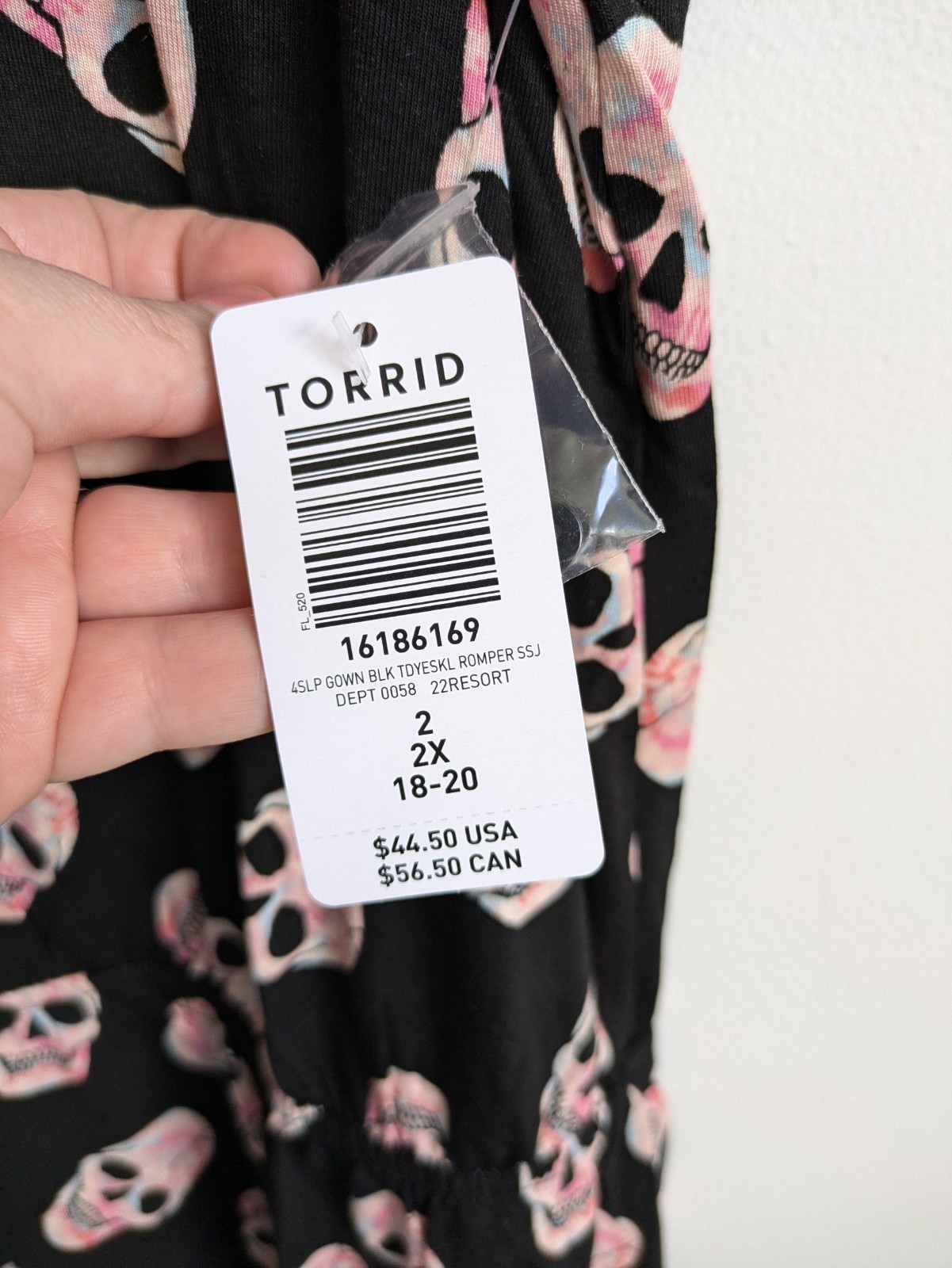 Torrid Supersoft Romper Skull Stretchy Black Tank Plus 2X 2 Sleep Lounge NWT