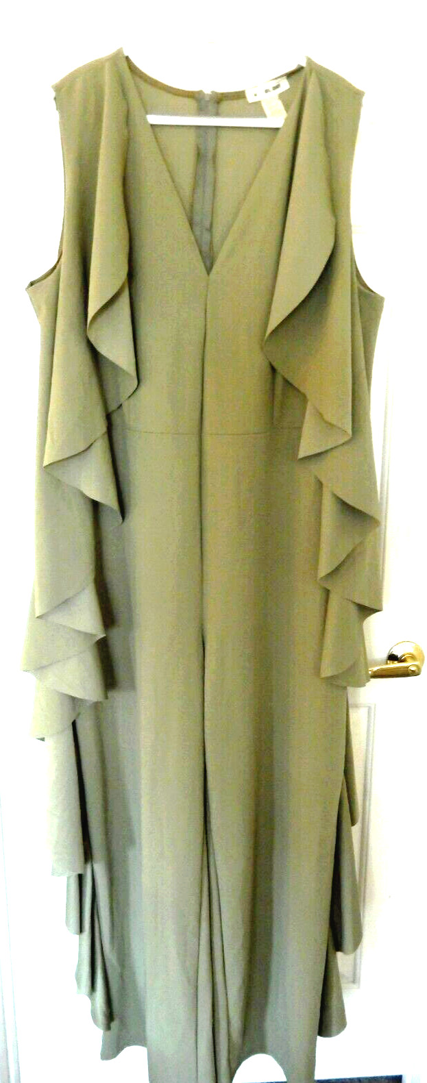 K GLAM Glamorous Super Side Ruffles Jumpsuit-3X, olive