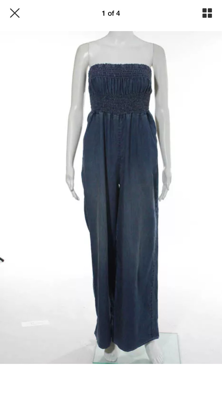 NWT Current Elliott Pull On Wide Leg Cotton Jumpsuit S (sample)