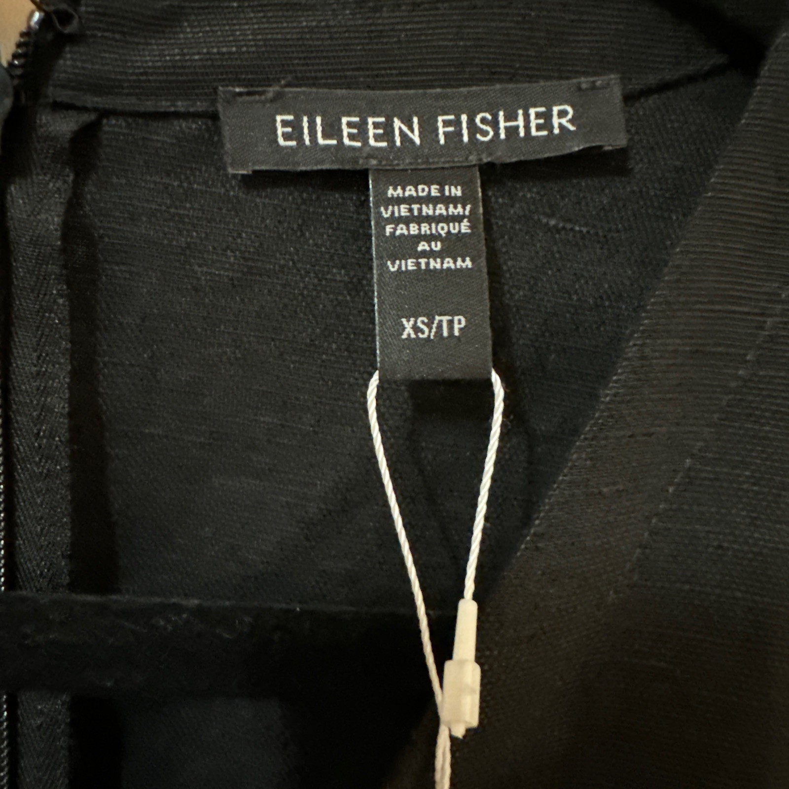 Eileen Fisher Jumpsuit Size XS/TP Black Wide Leg Cropped Drawstring NWT $278