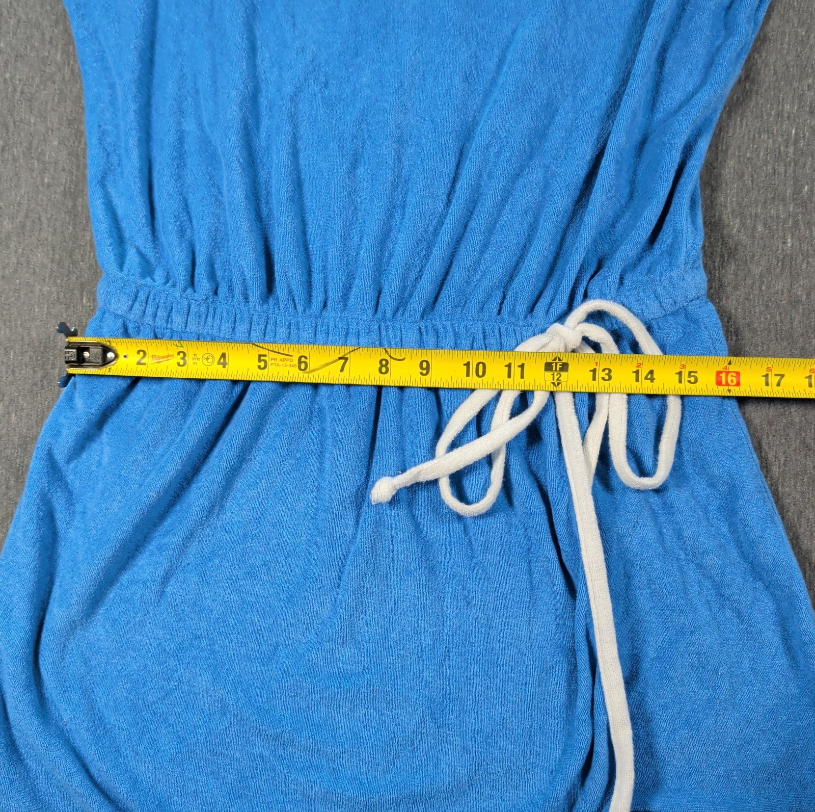 Vtg 80s Collections Etc Size Large Light Blue Terry Cloth Beach House Romper EUC