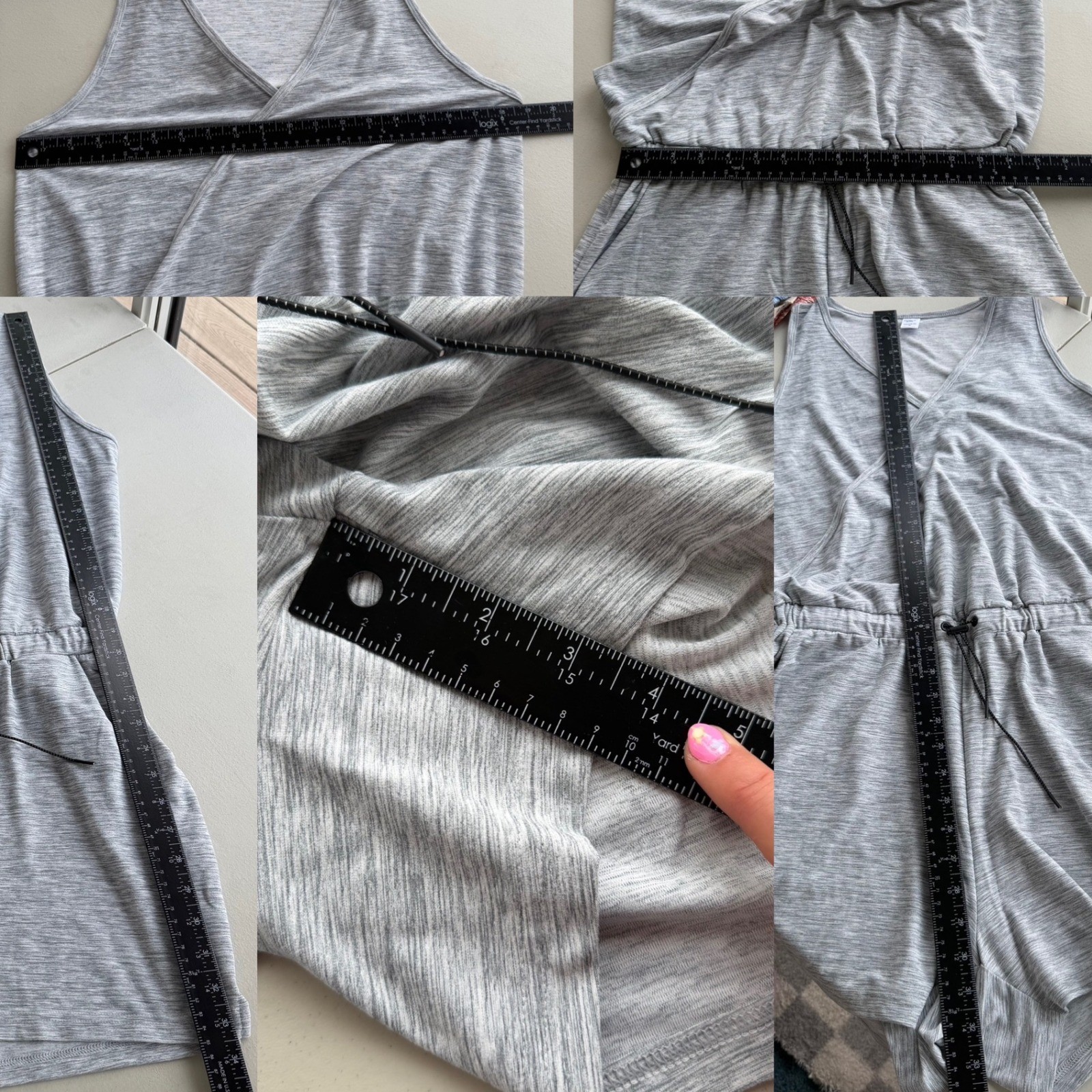 Old Navy Active Womens M Heather Gray Surplice Wrap Sleeveless Breathe On Romper